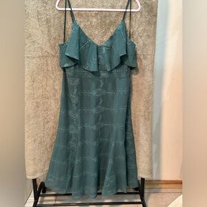 Chic Teal Ruffle Mini Dress